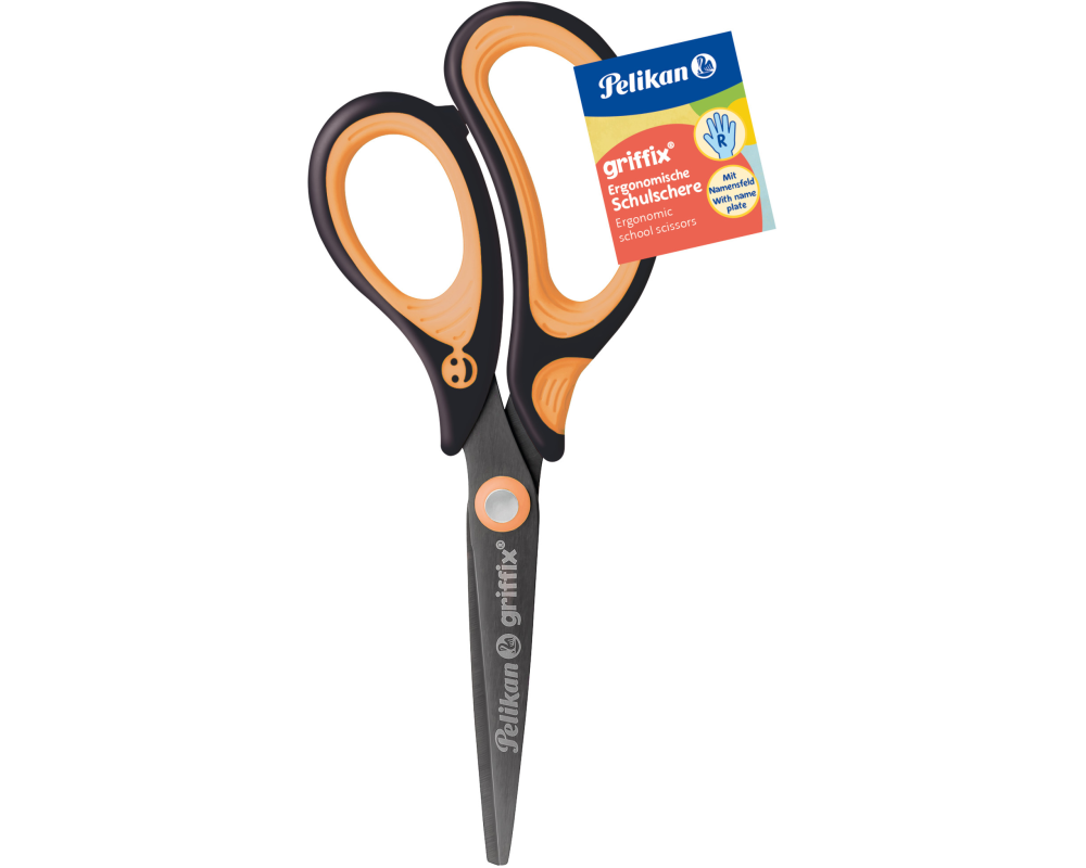 PELIKAN Schere spitz Griffix 819015 neon black, Rechtshänder