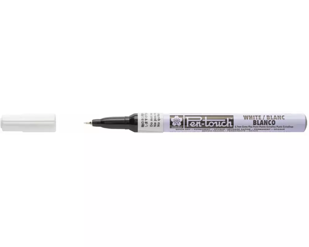 Sakura Lackmarker Pen-Touch 0.7 mm, extrafein, Weiss