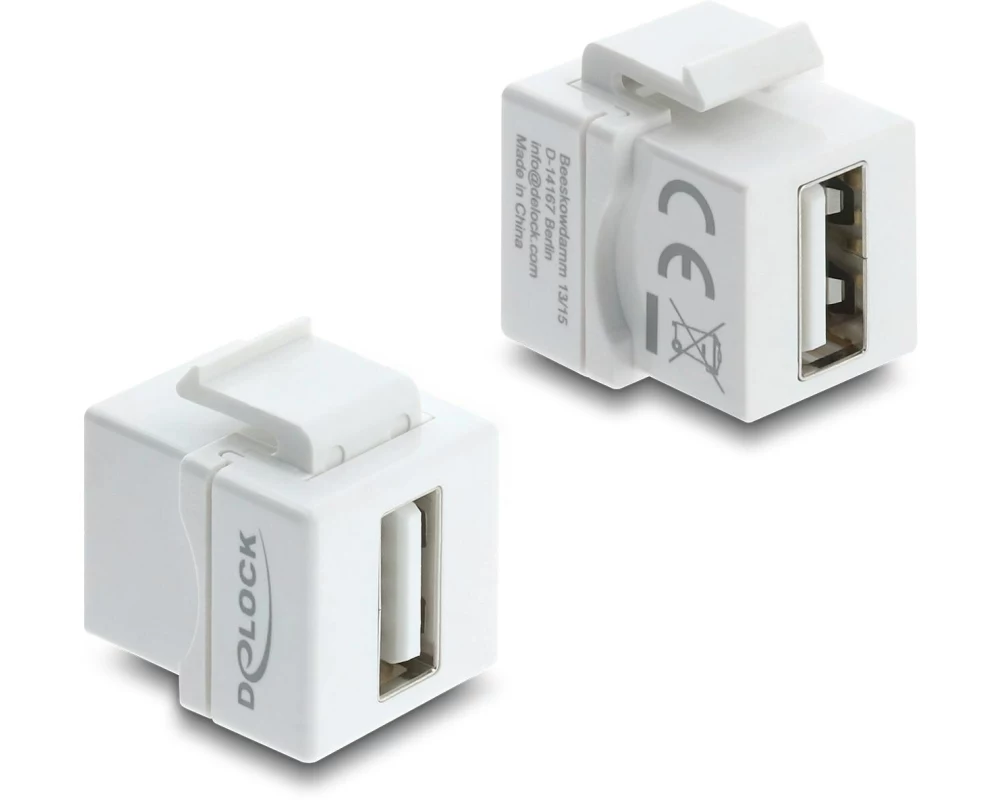 Delock Keystone-Modul Mini Kupplung USB 2.0 Typ-A zu USB – A Buchse