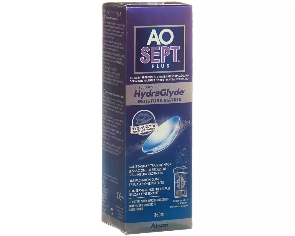 Aosept Kontaktlinsenpflege Plus mit HydraGlyde 360 ml