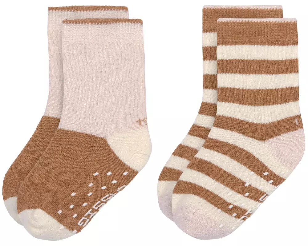 Lässig Antirutsch-Socken 2er-Set Rosa Karamell Gr. 19-22