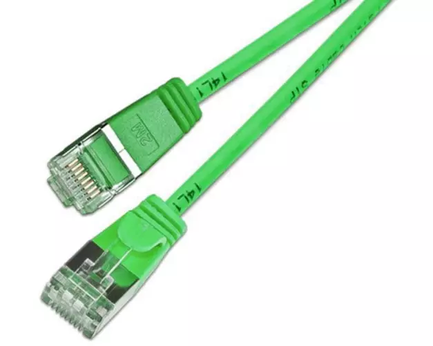 SLIM Slimpatchkabel RJ-45 - RJ-45, Cat 6, U/FTP, 7.5 m, Grün