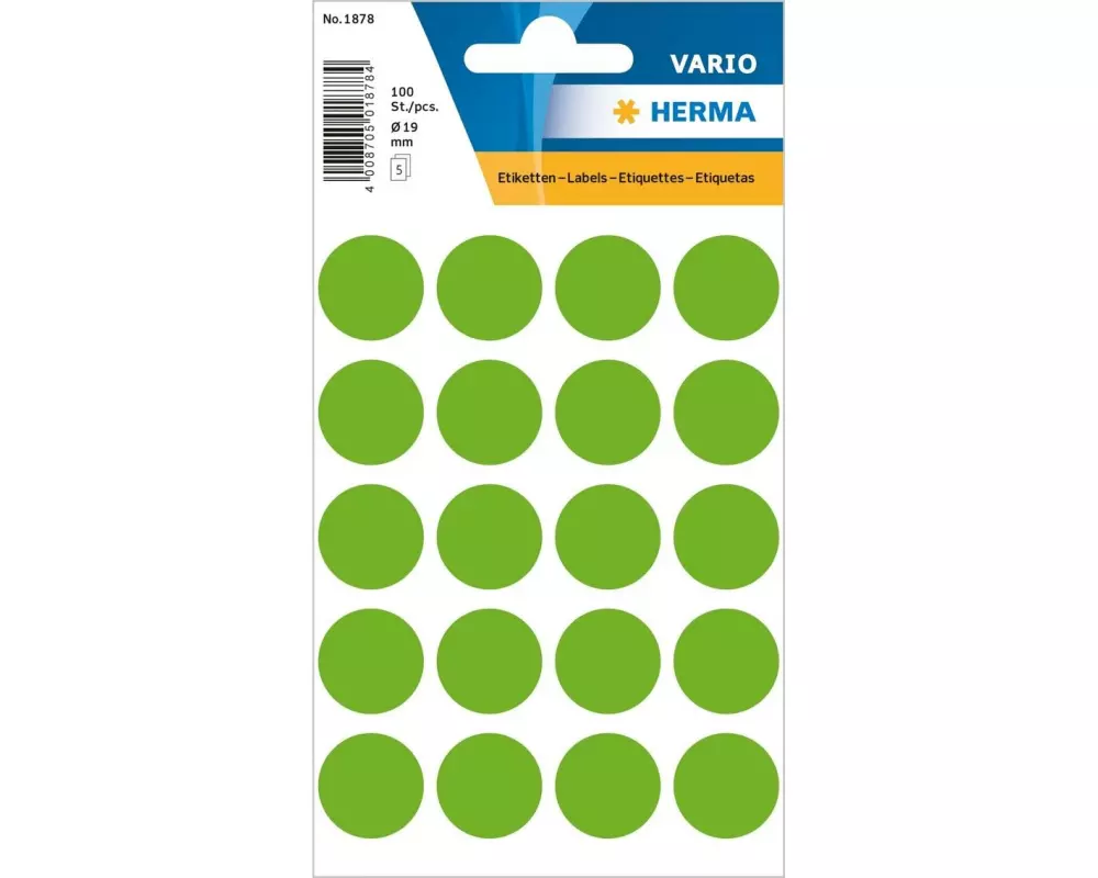 Herma Stickers Klebepunkte Vario Ø 19 mm, Neongrün
