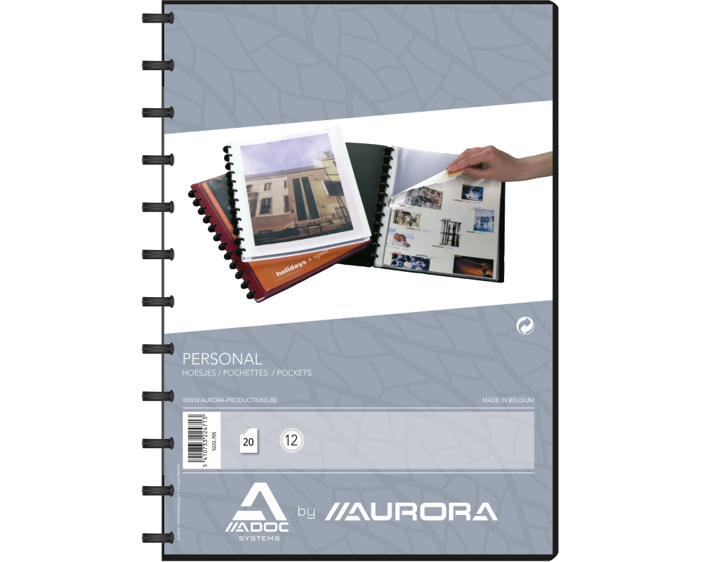 Adoc Sichtbuch Personal-Ex A4, 20 Taschen, Schwarz