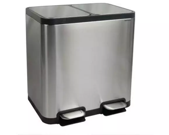 Maul Abfalleimer Cycle 20 + 20 l, Schwarz/Silber