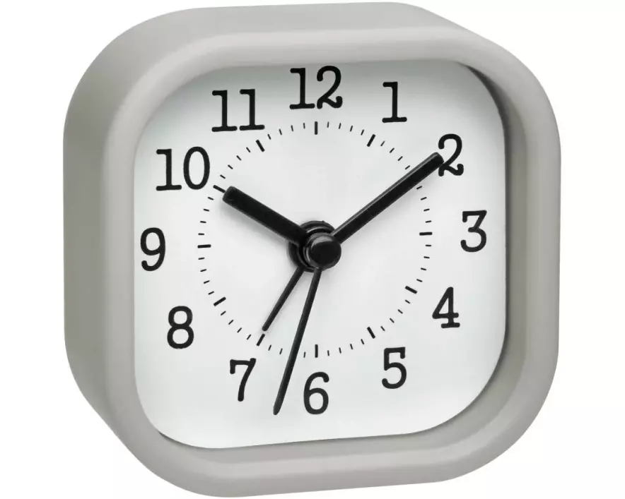 TFA Dostmann Klassischer Wecker Pastellgrau