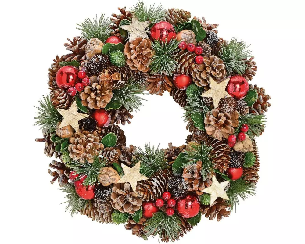 G. Wurm Weihnachtskranz mit Stern 34 x 8 x 34 cm