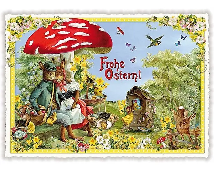 Postkarte / Frohe Ostern / quer