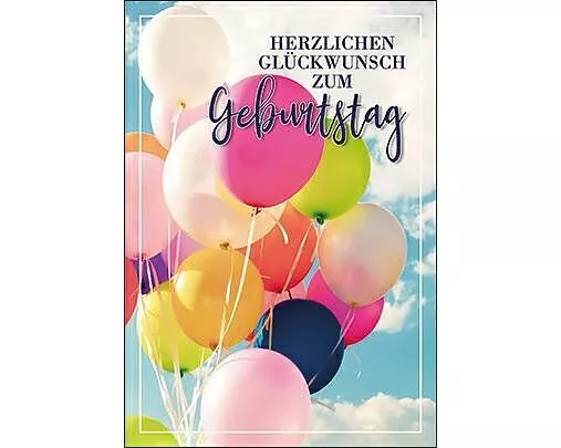 Doppelkarte. Zum Geburtstag (Luftballon) / A4