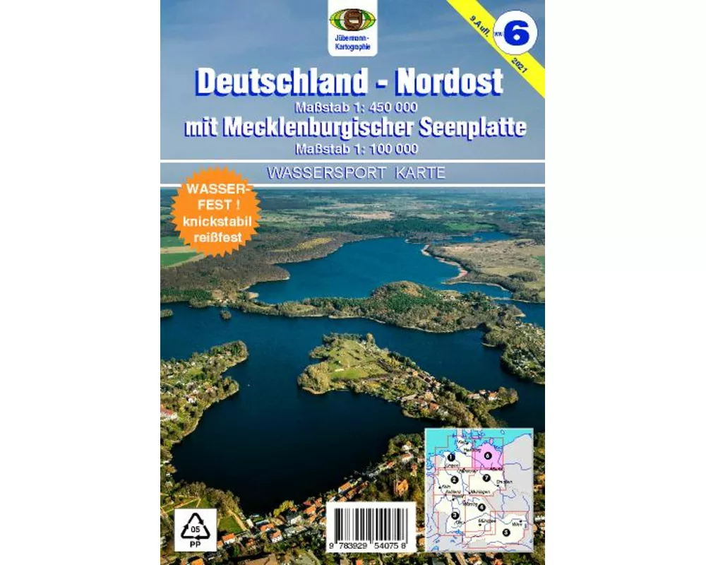 Wassersport-Wanderkarte / Deutschland Nordost für Kanu- und Rudersport