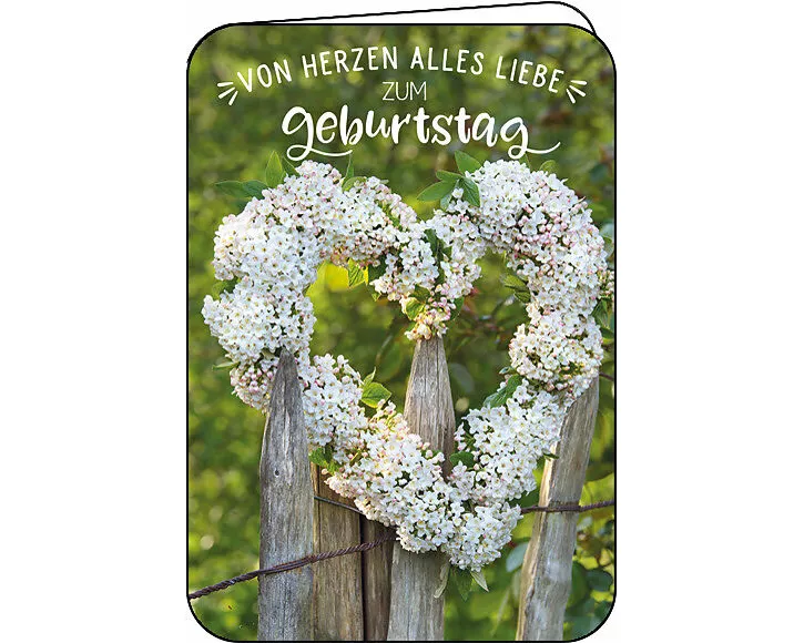 Doppelkarte. Zum Geburtstag (Herz)
