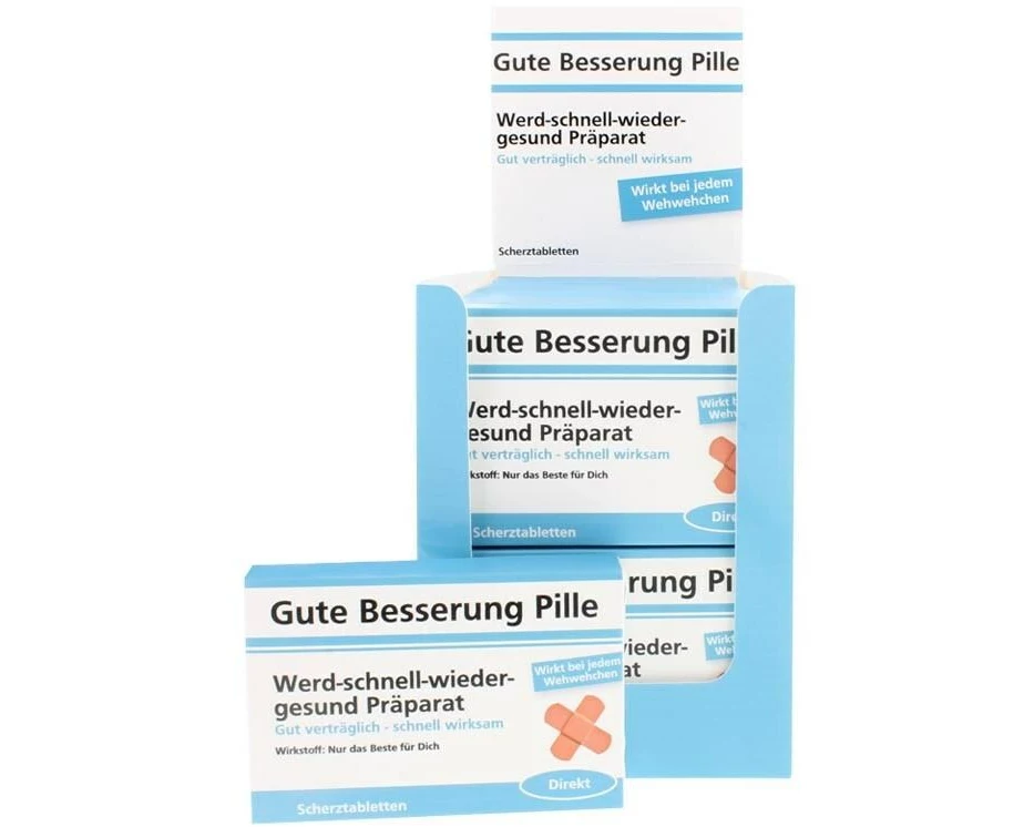 Trend Import Scherztabletten Gute-Besserung-Pille 22 g, aus Schokolade