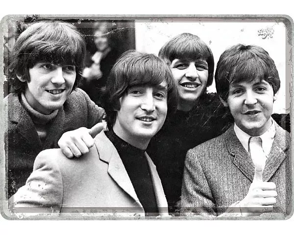 Blechpostkarten. Celebrities / Fab4 - Photo