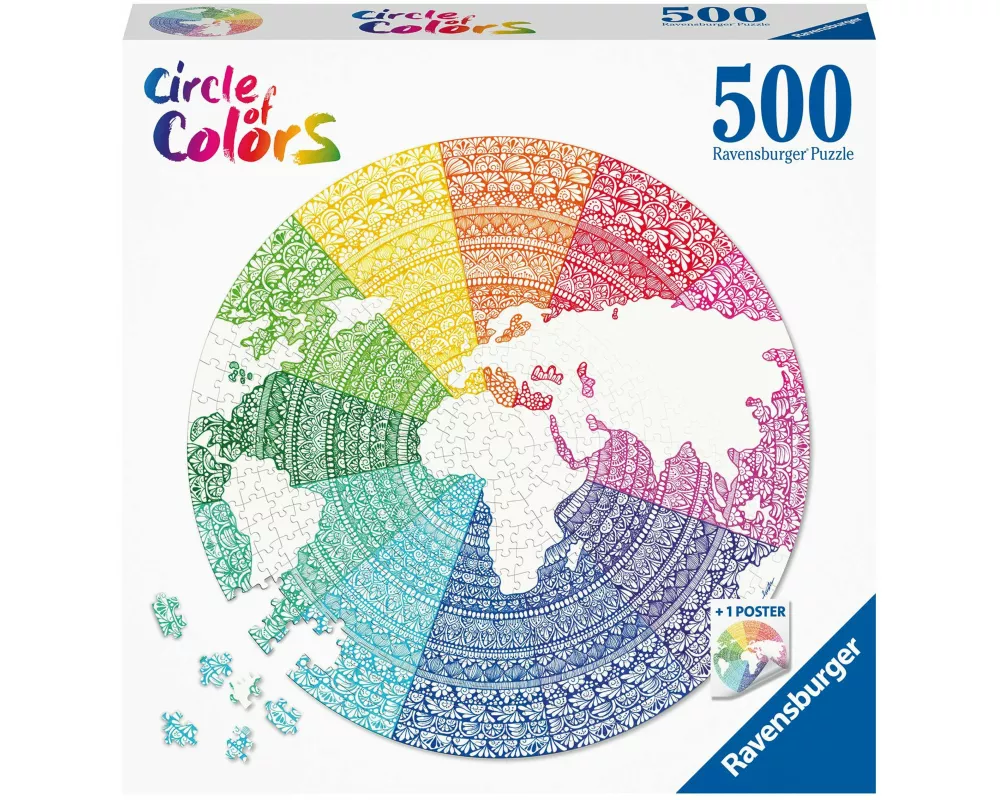 Erwachsenenpuzzle 500 Teile - Circle of Colors - Mandala