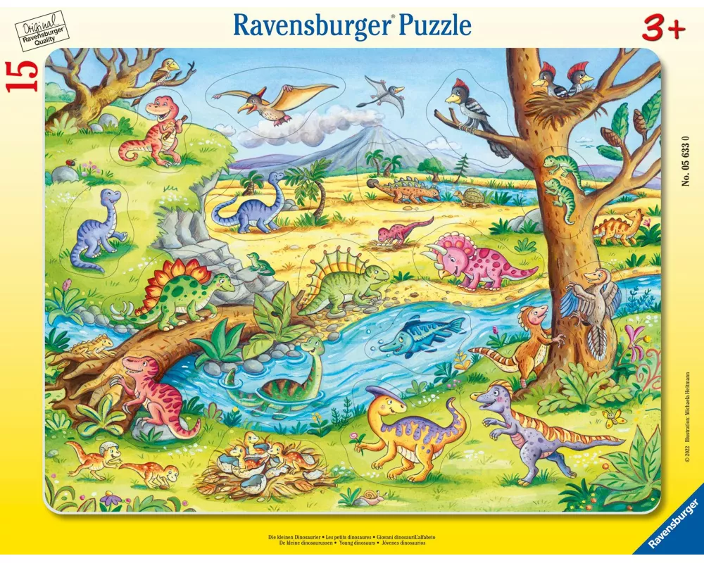 Kinderpuzzle 15 Teile - Die kleinen Dinosaurier