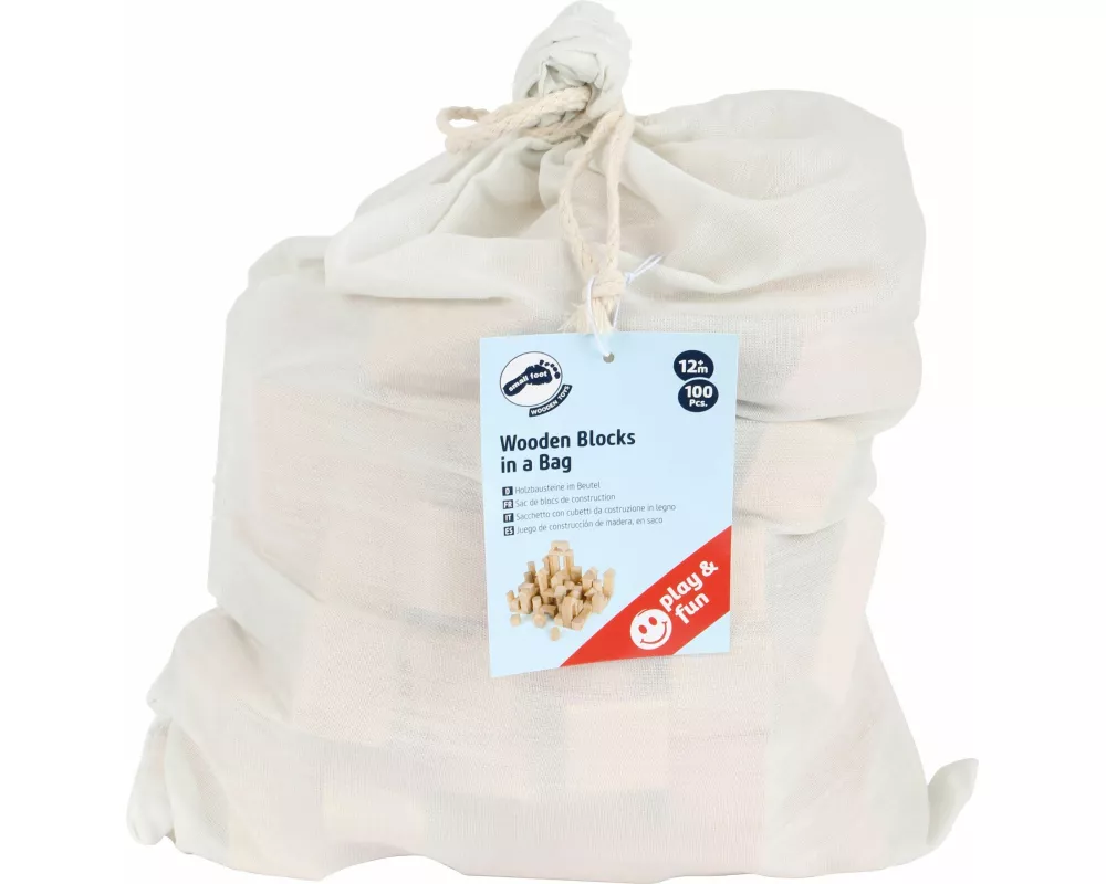 Holzbausteine Natur 100er-Pack im Beutel