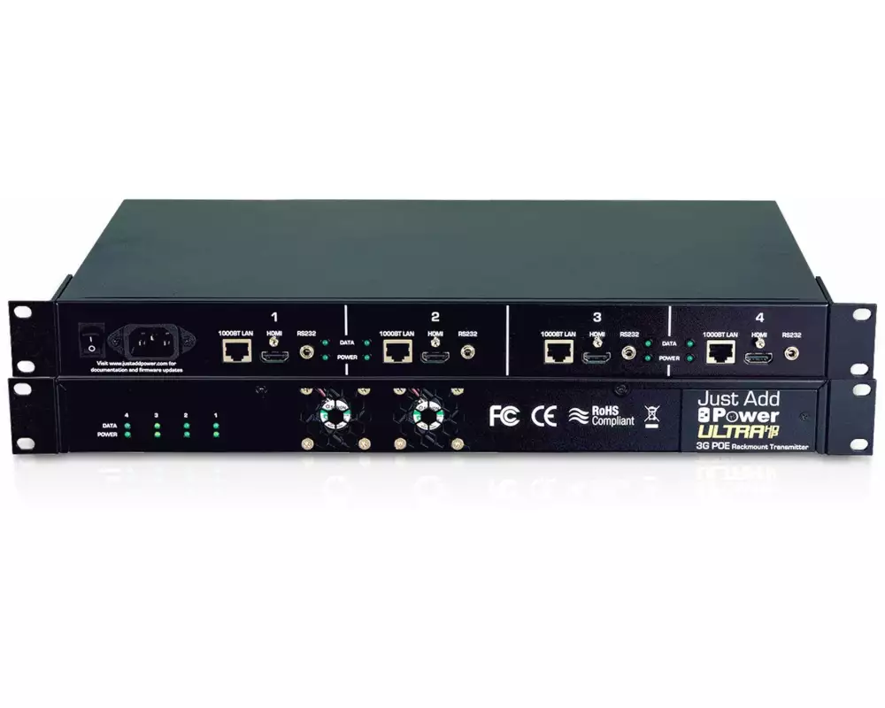 JUSTADDPOWER IP Transmitter VBS-HDIP-747POE Rack, 4-fach, PoE, 4K