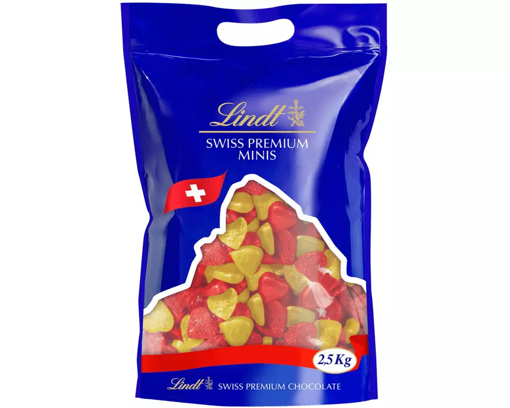 Lindt Herzen Milch Rot und Gold 2500 g