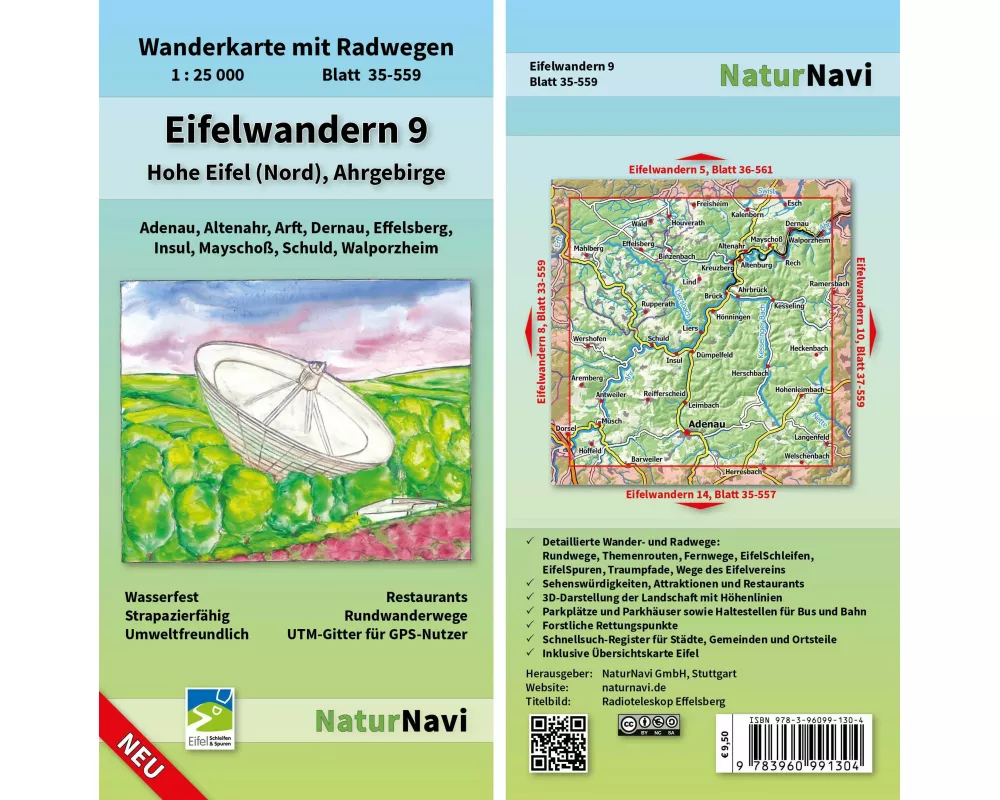 Eifelwandern 9 - Hohe Eifel (Nord), Ahrgebirge 1 : 25 000