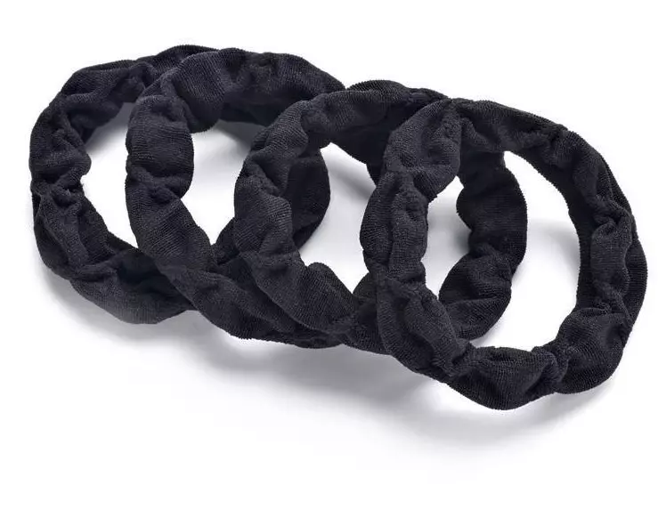 DailyGo Haargummi 4 Stück, gewölbt, Schwarz