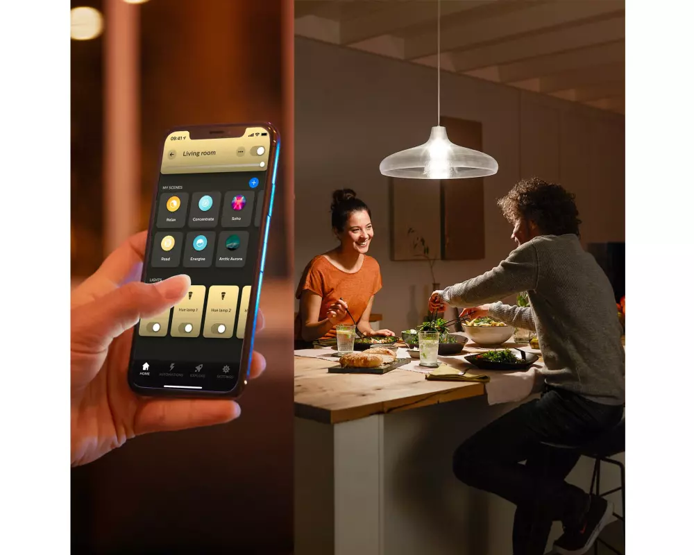 Philips Hue Leuchtmittel White E27 Doppelpack 2 x 1100 lm