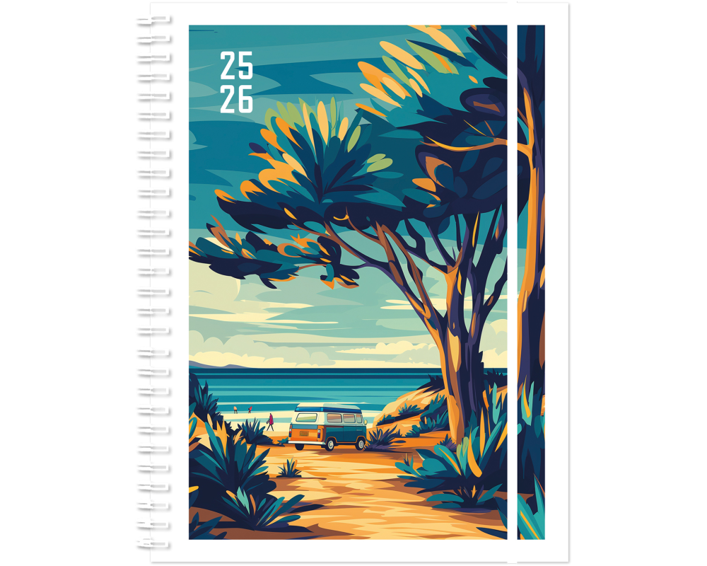 SIMPLEX Schüleragenda Emotions 25/26 500211.26 1T/1S 12M Surf Van 12x16.5cm