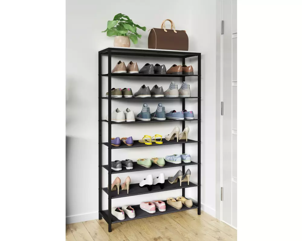 VCM Schuhregal Taliro 90 x 152 cm, Schwarz/Weiss