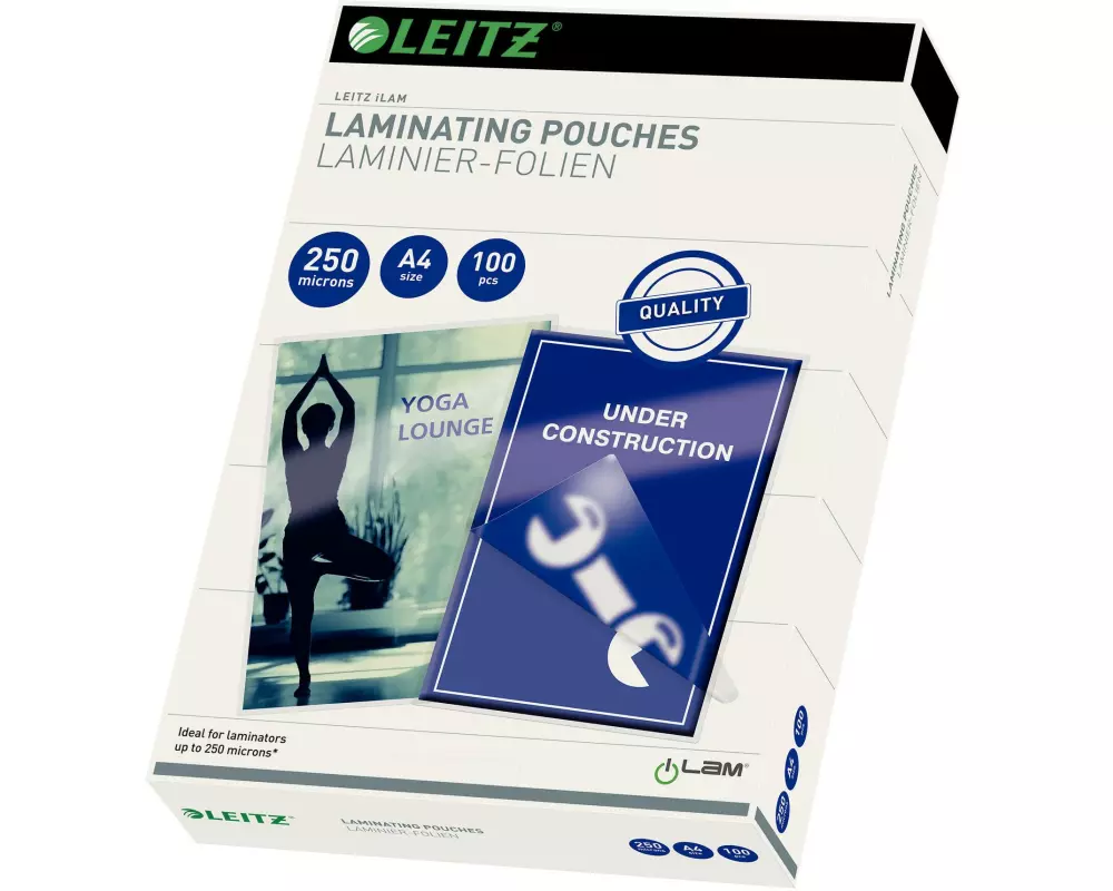 Leitz Laminierfolie A4, 250 µm, 100 Stück, Glänzend