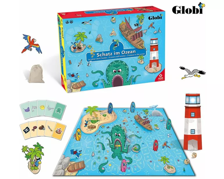 Globi Brettspiel Schatz im Ozean