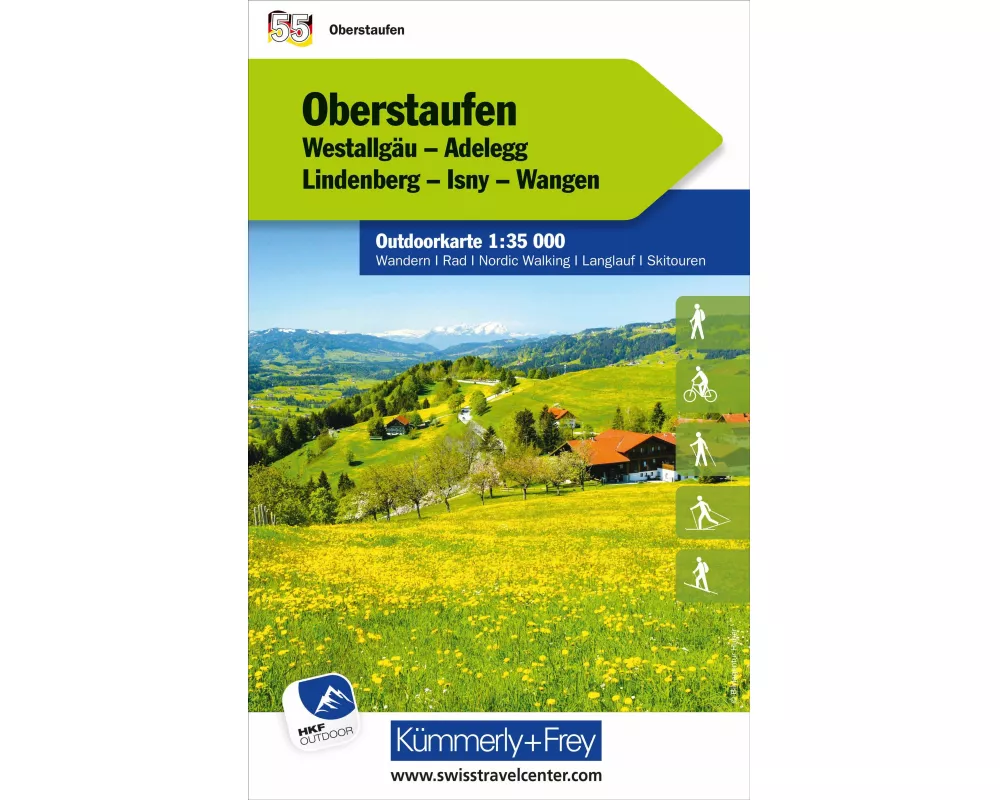 Kümmerly+Frey Outdoorkarte Deutschland 55 Oberstaufen 1:35.000
