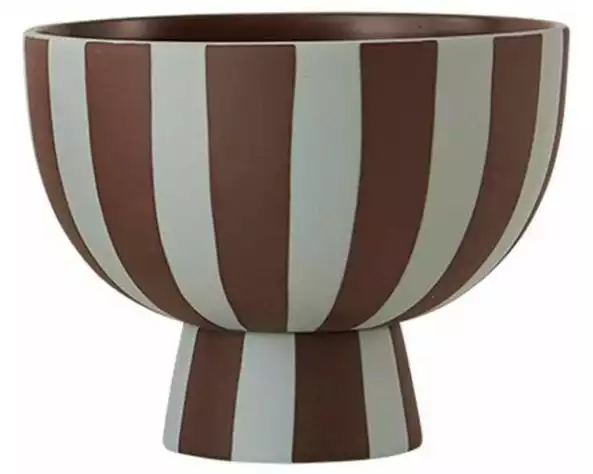 OYOY Dekoschale Toppu Mini Ø 12.6 cm, Dusty Blue/Schoko