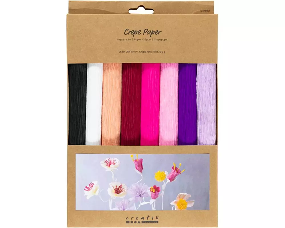 Creativ Company Krepppapier 8 Rollen 25 x 60 cm