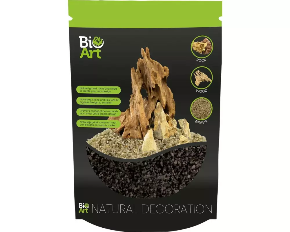Bio Art Gravel Zwart Naturkies Schwarz, 800gr