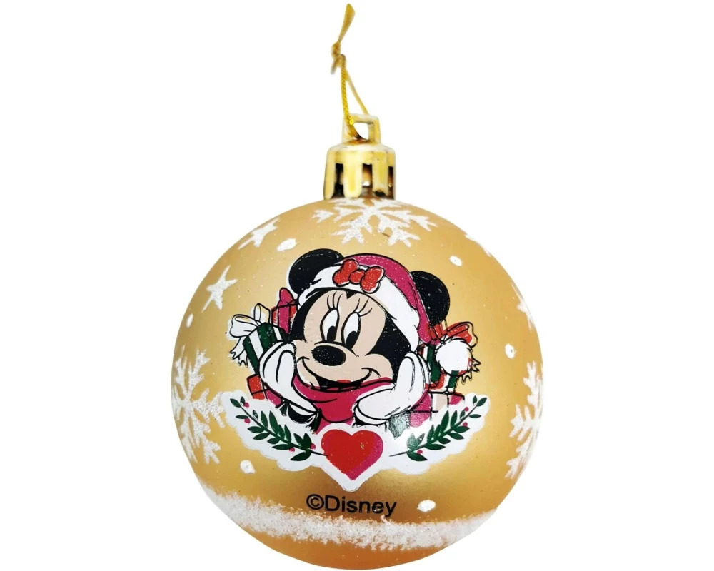 Arditex Weihnachtskugel 6 Stück, Ø 8 cm, Gold, Minnie