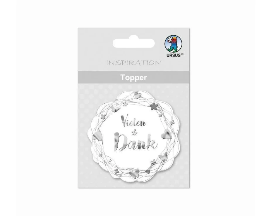URSUS Geschenk-Topper Vielen Dank Silber