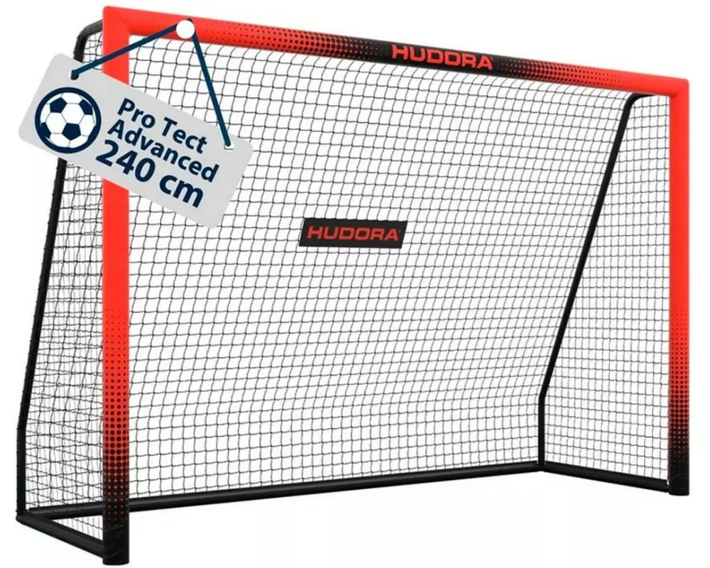 Hudora Fussballtor Pro Tect 240 Advanced schwarz/rot