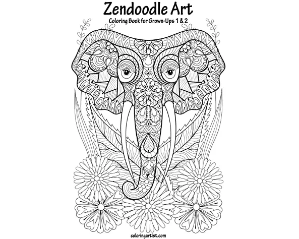 Zendoodle Art Coloring Book for Grown-Ups 1 & 2