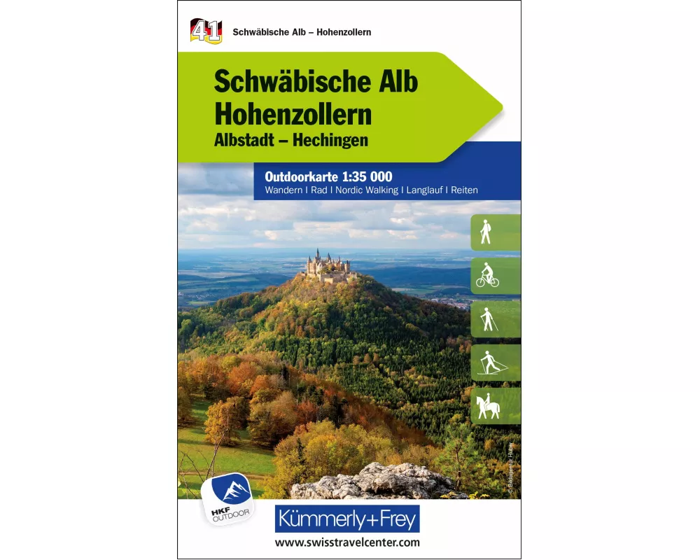 Kümmerly+Frey Outdoorkarte Deutschland 41 Schwäbische Alb, Hohenzollern 1:35.000