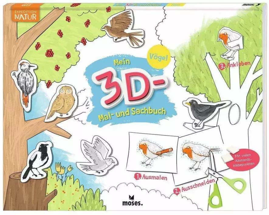 Mein 3D Mal- und Sachbuch - Vögel