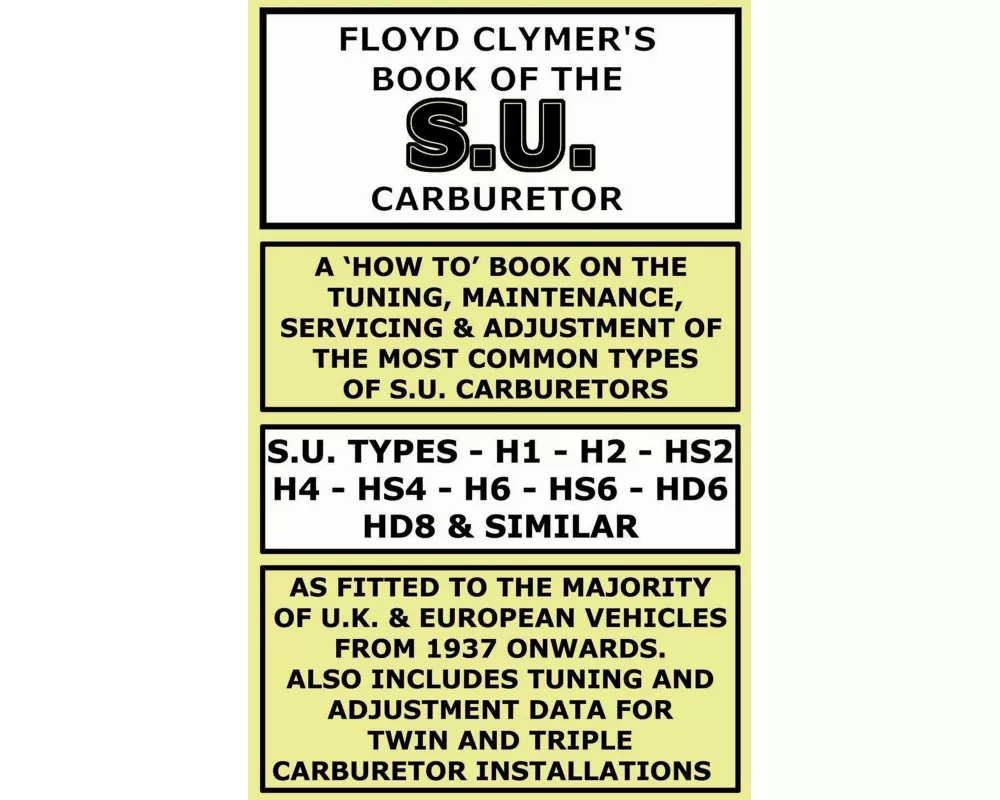 Floyd Clymer's Book of the S.U. Carburetor