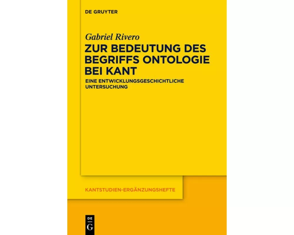 Zur Bedeutung des Begriffs Ontologie bei Kant