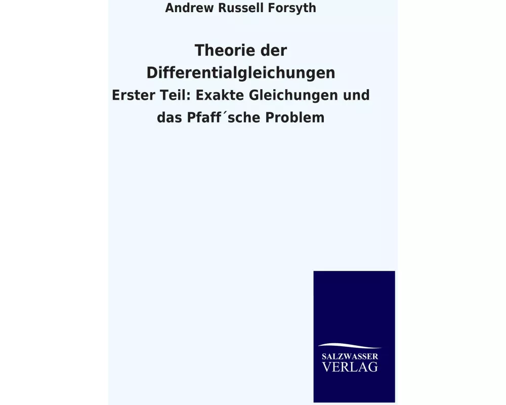 Theorie der Differentialgleichungen