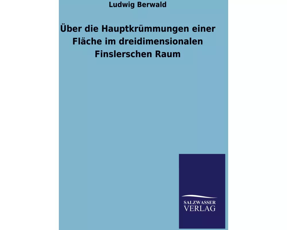 Über die Hauptkrümmungen einer Fläche im dreidimensionalen Finslerschen Raum