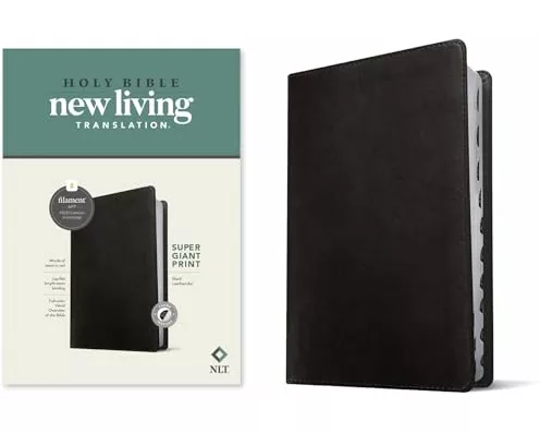 NLT Super Giant Print Bible, Filament Enabled (Leatherlike, Black, Indexed, Red Letter)