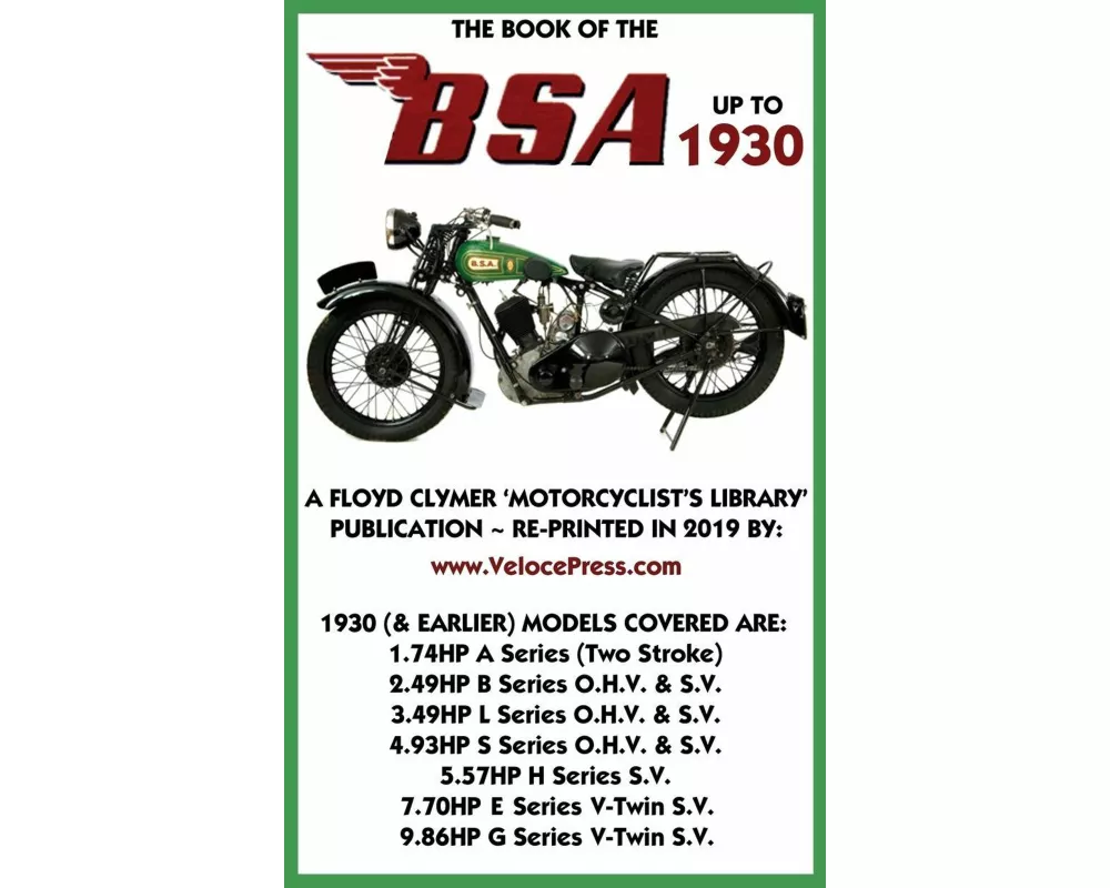 Book of the BSA Up to 1930
