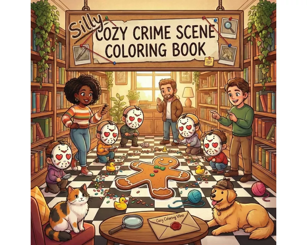 Silly Cozy Crime Scene Coloring Book