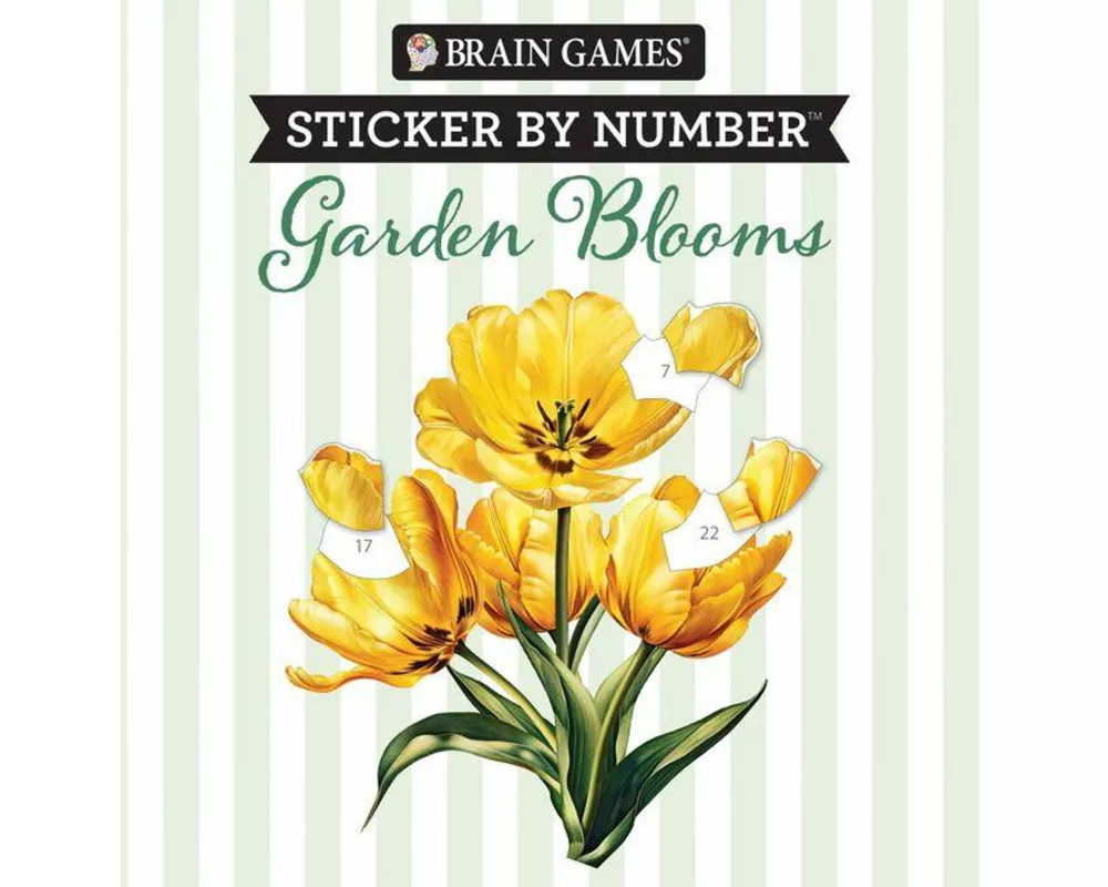 Brain Games - Sticker by Number Compact Edition: Garden Blooms 7x7 Inches Travel Size Activity Book for Adults & Kids 7+