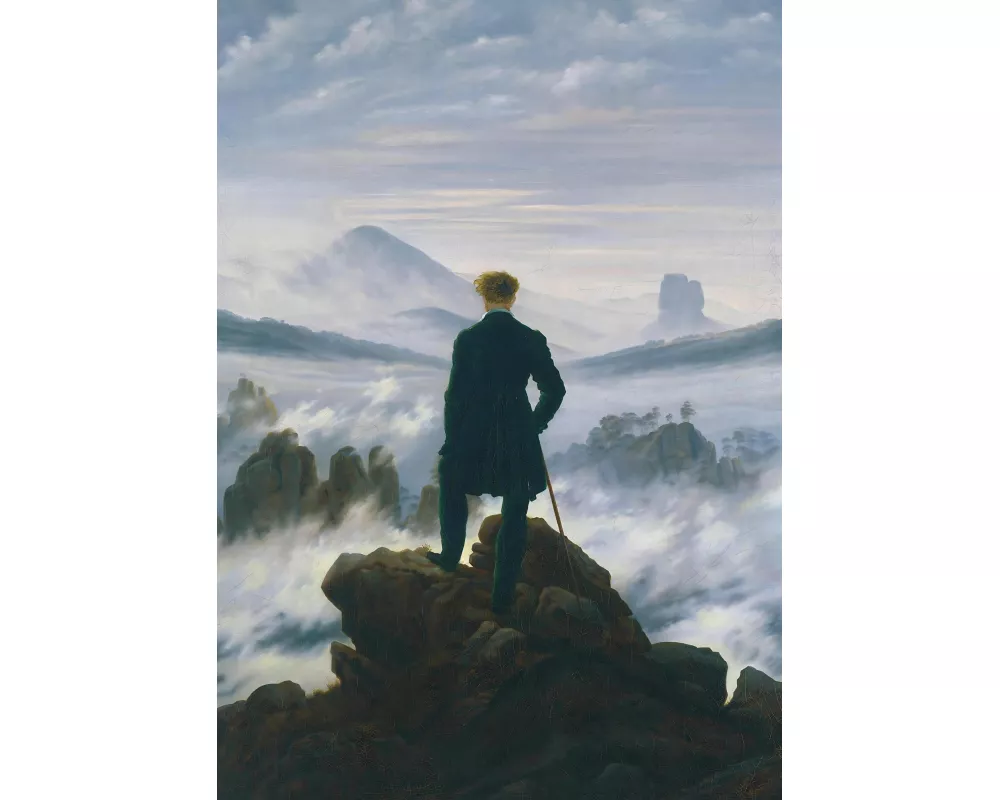 Notizbuch A4 kariert - 100 Seiten Soft Cover - Caspar David Friedrich: Der Wanderer über dem Nebelmeer