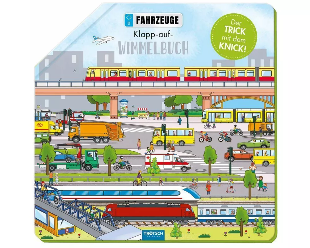 TRÖTSCH - Wimmelbuch Fahrzeuge Klapp-auf-Wimmelbuch| Ab 3 Jahren