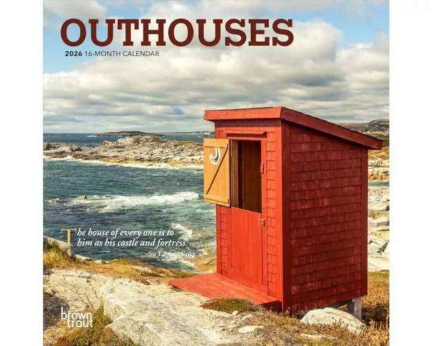 Outhouses 2026 7 X 14 Inch (Hanging) Monthly Mini Wall Calendar